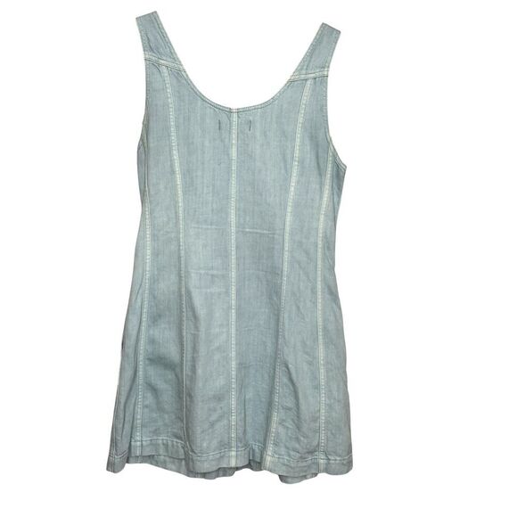 Madewell Dress Womens 2 Blue Denim Button Front Sleeveless Pockets Mini Utility - Picture 5 of 8
